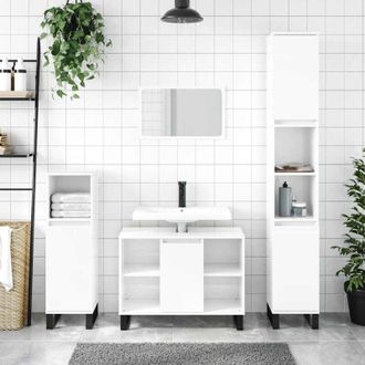 vidaXL Furniture Limited - Armadietto Bagno Bianco Lucido 80x33x60cm in