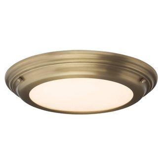 Netlighting Welland LED 1 Light Flush Light Aged Brass in Yellow