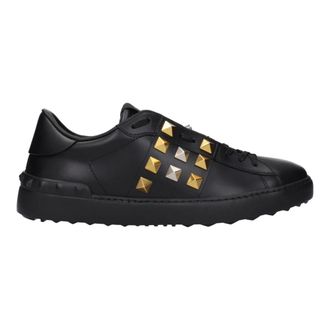 Valentino Garavani Sneakers, male, Black, Size: 10 1/2 US Low-Top Leather Sneakers