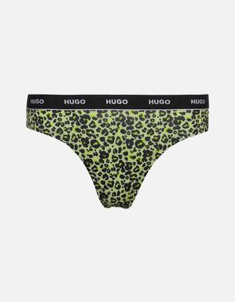 HUGO BOSS Womens Leo Thong, Animal Print - Size: 12