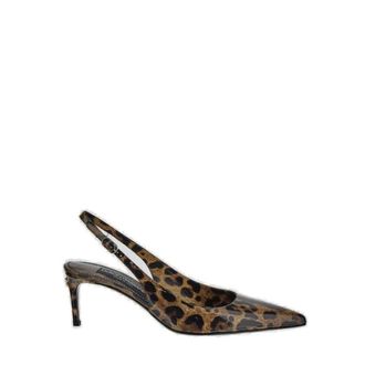 Dolce & Gabbana Pumps, female, Beige, Size: 6 US Lollo Leather Slingback Pumps