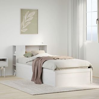 Berkfield Home Bed Frame without Mattress White 75x190 cm Small Single Solid Wood Pine