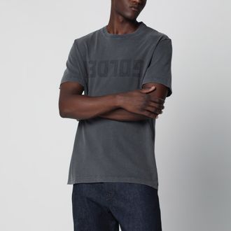 Golden Goose T-shirt grigia antracite effetto vintage