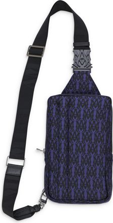 Amiri Purple MA Logo All-Over Sling Bag