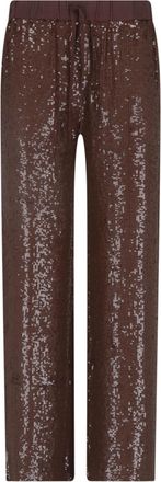 P.A.R.O.S.H. Brown Viscose Sequin Straight-Leg Pants
