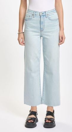 Daze Pleaser High Waist Raw Hem Crop Jeans in Detour at Nordstrom, Size 29