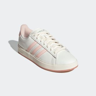 adidas Sneaker ADIDAS SPORTSWEAR GRAND COURT 2.0, Damen, Gr. 38,5, weiss (core wei&szlig;, wonder quartz, linen gr&uuml;n metallic), Synthetik, Textil, Schuhe Sneaker, 