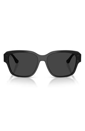 Ferrari 57mm Polarized Square Sunglasses in Black /Black Polar at Nordstrom