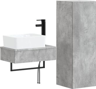 vidaXL Juego De Muebles De Ba&ntilde;o 2 Uds. Gris Hormig&oacute;n Vidaxl