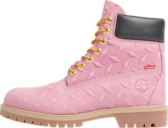 Timberland x Supreme Diamond Plate 6 Inch Premium Waterproof Boot Pink - 23FW TB0A6DF9-661
