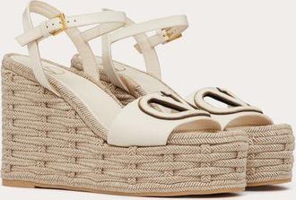 Valentino Garavani Sandalo Zeppa Vlogo Cut-Out In Vitello 110Mm Donna AVORIO/ANTIQUE BRASS 35