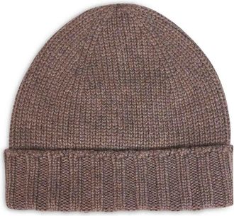 D4.0 Ribbed Beanie - unisex - Hoeden - Bruin - ONE Size - Wol - Accessoires