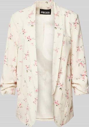 Pieces Comfort Fit Blazer mit floralem Muster Modell BOSELLA in Ecru, Größe XS