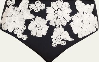 SIMKHAI Francie Floral High-Waist Bikini Bottoms