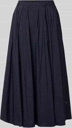 robe l&eacute;g&egrave;re Midirock mit gelegten Falten in Marine, Gr&ouml;&szlig;e 34