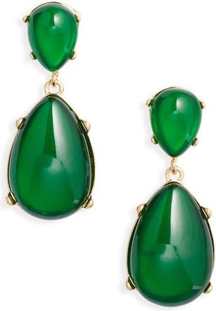 Kenneth Jay Lane Teardrop Earrings in Gold/Green at Nordstrom