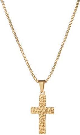 Eye Candy Los Angeles Mens Elliot Cross Pendant Necklace in Gold at Nordstrom Rack