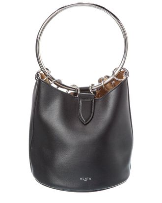Alaia ALA&Iuml;A Ring Medium Leather Bucket Bag