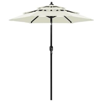 Berkfield Home 3-Tier Parasol with Aluminium Pole Sand 2 m in Beige