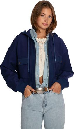 Belle & Bloom Fireside Cropped Utility Zip Jacket in Navy at Nordstrom, Size X-Small Au