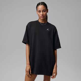 Nike Jordan Womens Jordan Brooklyn Fleece T-Shirt Dress in Black | IF1354-010
