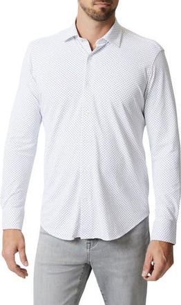 34 Heritage Modern Fit Diamond Dot Tech Button-Up Shirt in White at Nordstrom Rack, Size Xx-Large