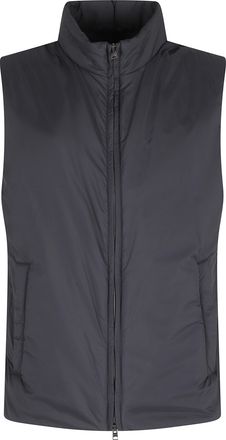 Herno Blue Down High-Collar Zippered Polyamide Vest