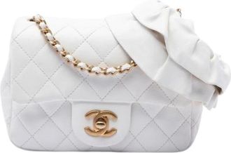 Chanel Pre-owned Quilted Lambskin Crossbody Bag - Dames - Vintage Schoudertas - Wit - ONE Size - Leer - Vintage