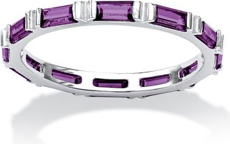 Palm Beach Jewelry Birthstone.925 Sterling Silver Eternity Band