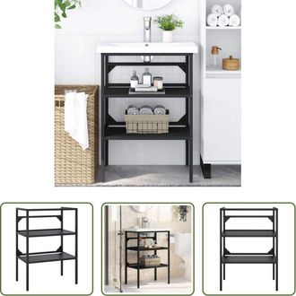 vidaXL vidaXL Struttura in ferro - Struttura per Lavabo da Bagno Nera 59x38x83 cm in Ferro