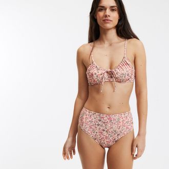La Redoute Collections Bikinibroekje met hoge taille en bloemenprint