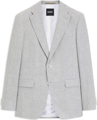 BOSS Slim-fit jacket with puppytooth pattern