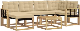 vidaXL Conjunto De Sof&aacute;s De Exterior 7 Uds. Y Beige Vidaxl
