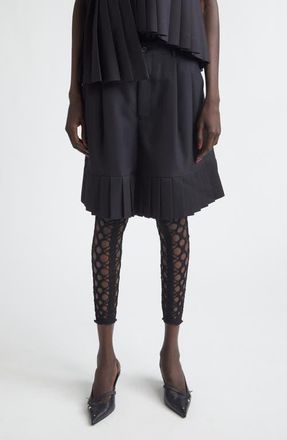 Comme Des Gar&ccedil;ons Wool Blend Gabardine Shorts in Black at Nordstrom, Size X-Small