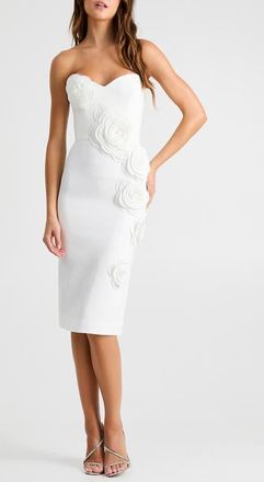 Helsi Kaia Floral Appliqu&eacute; Strapless Dress in Off White at Nordstrom, Size X-Small