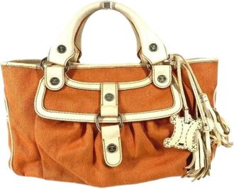 Celine Pre-owned Handbags, female, Orange, Size: ONE SIZE Pre-owned Canvas Handbag
