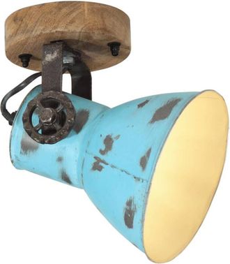 vidaXL Lampada a Parete 25 W Blu Anticato 11,5x11,5x25 cm E27 vidaXL