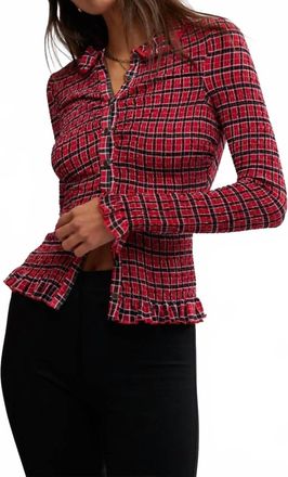 Free People Caught A Feeling Blouse In Red