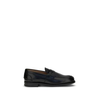 Churchs Black Calf Leather Bos Taurus Slip-On Mens Loafers