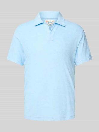 MC2 Saint Barth Slim Fit Poloshirt mit V-Ausschnitt Modell JEREMY - TERRY in Hellblau, Gr&ouml;&szlig;e L
