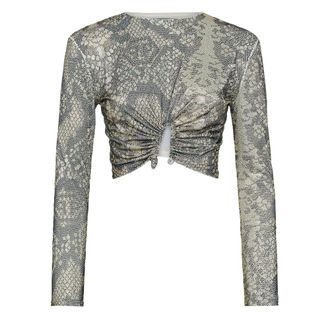 Philipp Plein Tops, Dames, Beige, S, Polyester, Crop Top