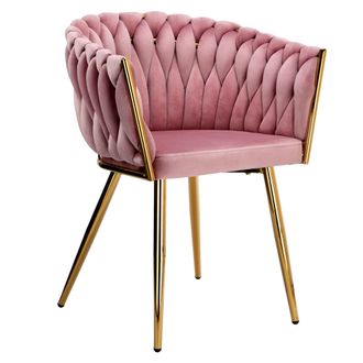 OEM Silla De Terciopelo, Tejida, Cofton Dorado, Velvet Rosa