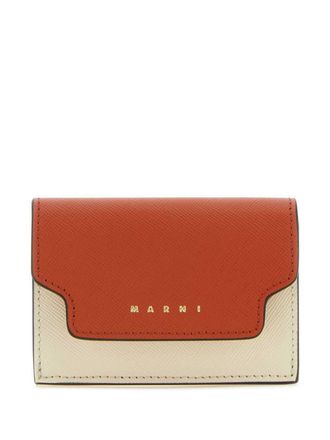Marni Portafoglio tri-fold in pelle - Arancione