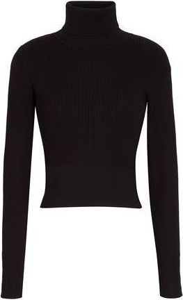 8 by YOOX RIBBED KNIT SLIM FIT CROPPED ROLL-NECK