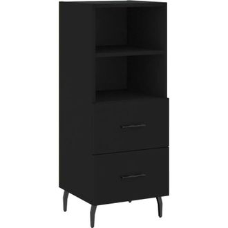 vidaXL Aparador De Madera Contrachapada Negro 34,5x34x90 Cm Vidaxl