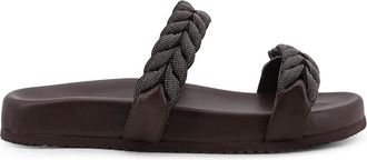 Brunello Cucinelli Leren Sandalen met Kostbare Gevlochten Bandjes - Dames - Sandalen - Bruin - 36 EU - Leer - Schoenen
