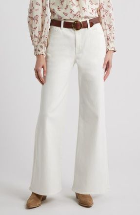 Treasure & Bond High Waist Wide Leg Jeans in Ecru at Nordstrom, Size 25