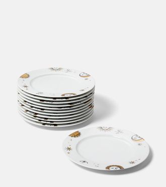 Fornasetti Set di 12 piatti Astronomici in porcellana