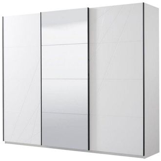 Dmora Guardaroba Grande Rutino, Armadio Camera da Letto Appendiabiti, 6 Ripiani, Apertura Scorrevole, 262.5x224h cm Bianco Opaco