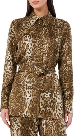 Max Mara Overhemden, Dames, Bruin, XS, Leer, Camicia